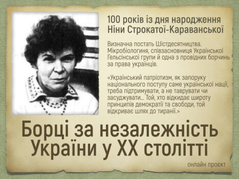 Онлайн проєкт «Борці за незалежність у ХХ столітті»: 100-річчя Ніни Строкатої-Караванської